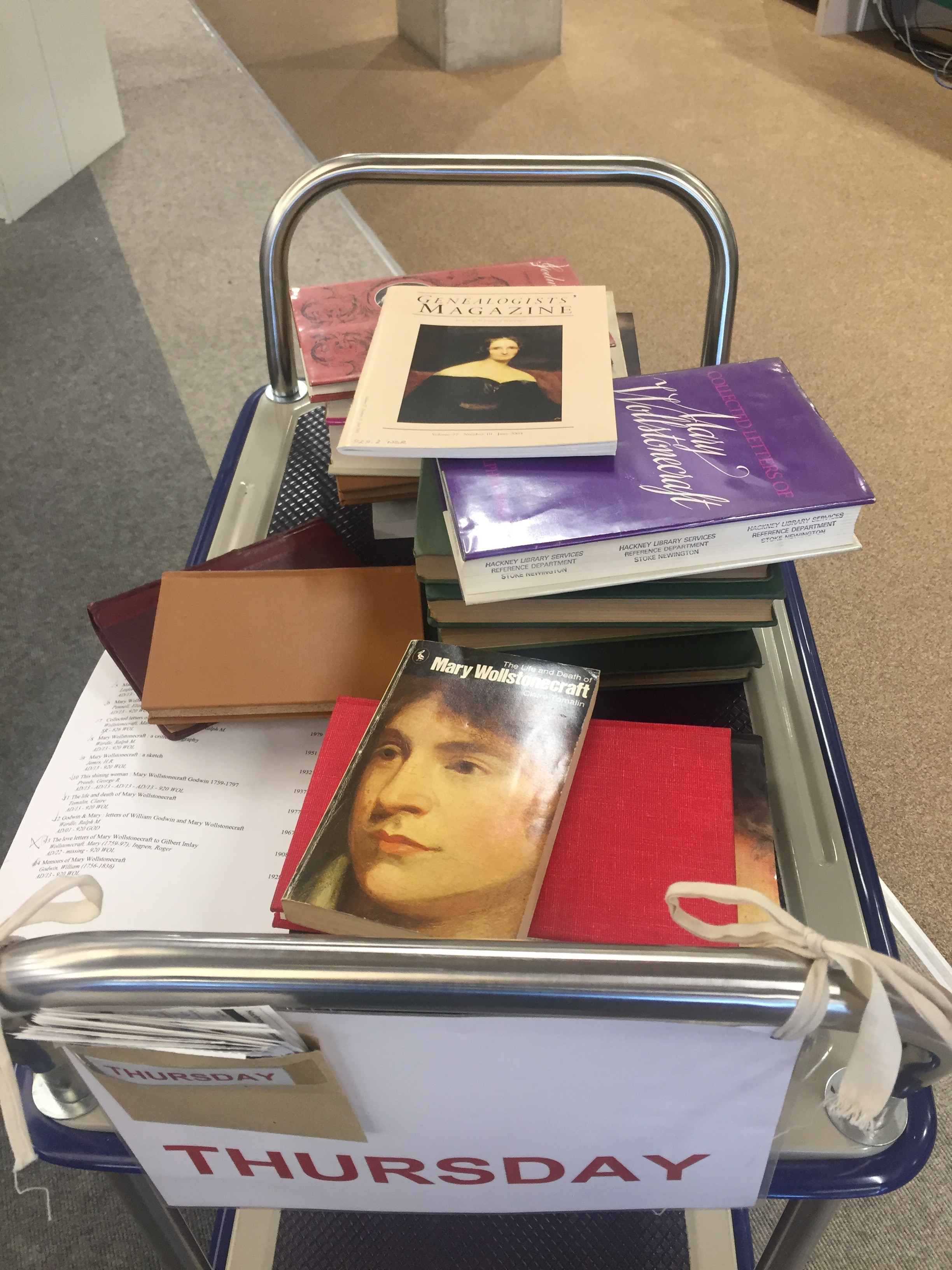 Hackney Archive selected books by and about Mary Wollstonecraft 