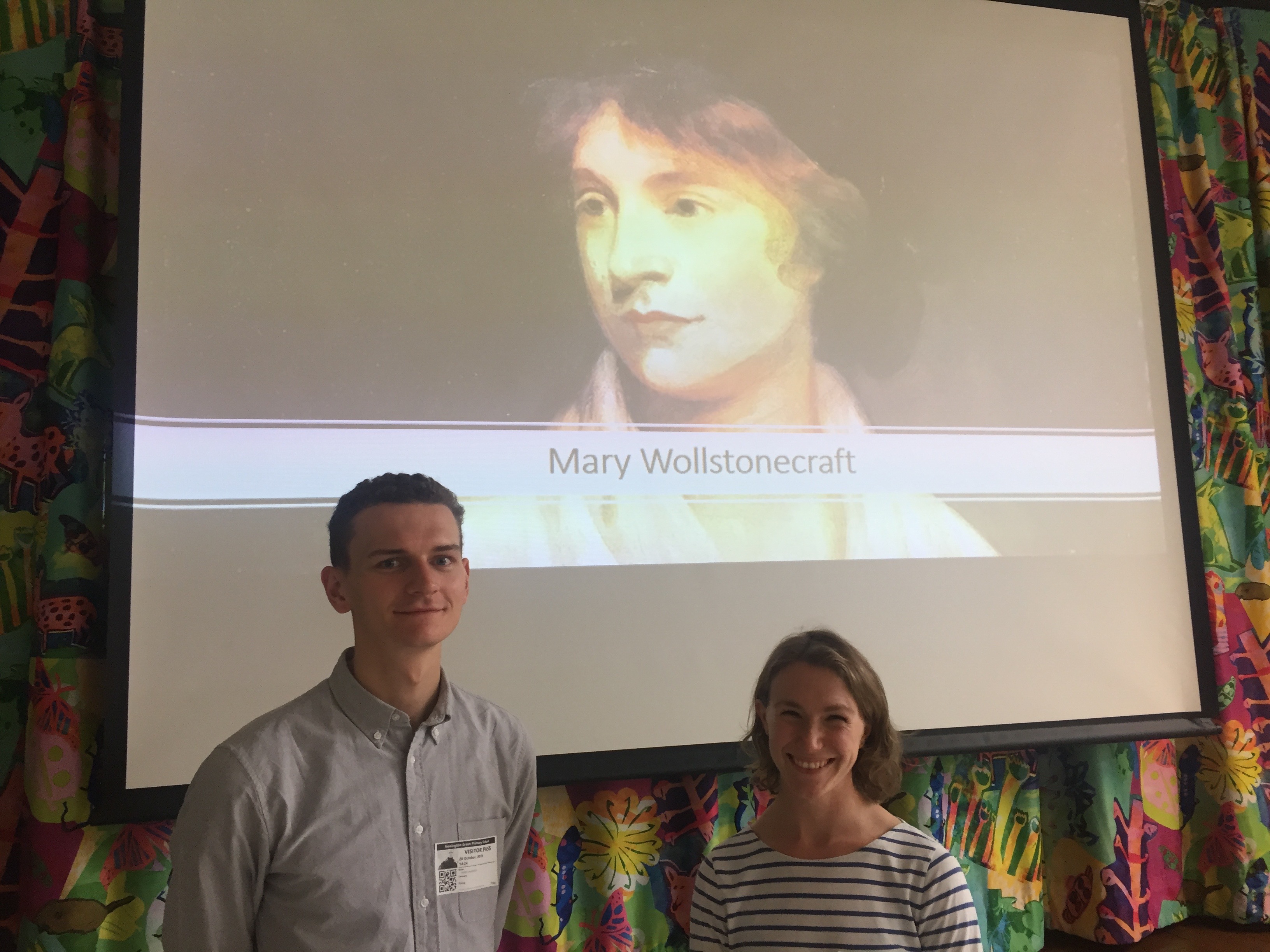 Volunteers in front of Mary Wollstonecraft presentation 